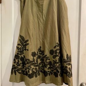 Chico's Khaki Cotton-Blend Skirt